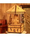 木質 旋轉木馬 音樂盒  MUSIC BOX